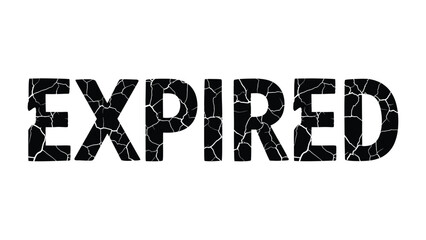 Expired Word Image: The word EXPIRED stands out with a unique cracked texture, symbolizing the end of a product's usability or a deadline that has passed. © Abu