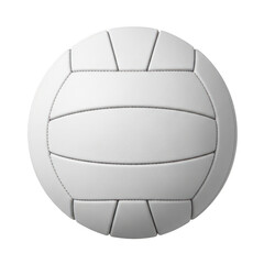 A white volleyball with black seams on a white background is depicted. isolated on transparent background