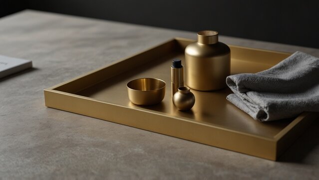 Artistic visualization of tray that has cup and napkin on it - Generative AI