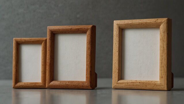 Couple of wooden frames sitting on top of table, high quality conceptual artwork - Generative AI