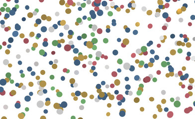 Obraz premium Abstract pattern of colorful dots in various sizes and shades floating on white background.