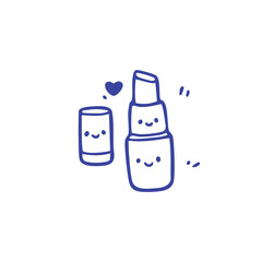 Cute Cartoon Cosmetic Bottles Illustration