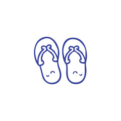Fototapeta premium Blue Flip Flops Illustration