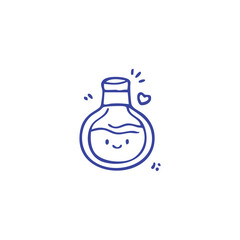 Whimsical Laboratory Flask with Smiling Face