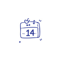 Simple Calendar Icon with Date 14