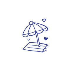 Summer Beach Umbrella Illustration