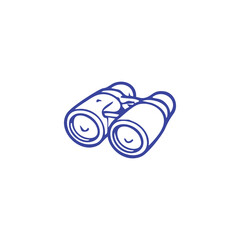 Simple Blue Binoculars Illustration