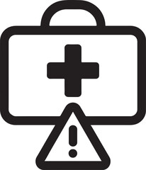 Fototapeta premium First aid medical kit and emergency protection insurance vector icon design on white