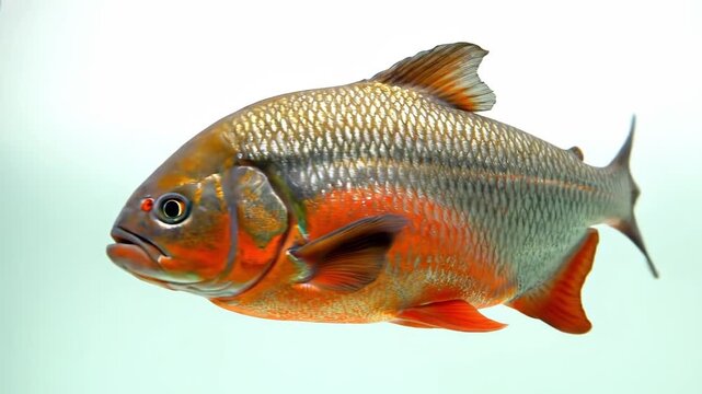 Redbellied piranha fish swimming
