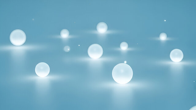 Illuminated orbs in serene sky