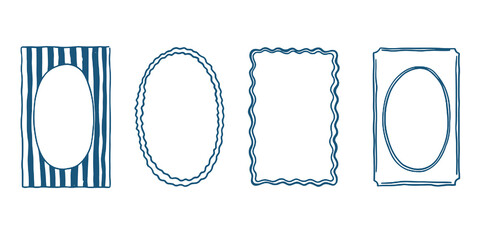 Hand drawn ink vintage frames. Stamp or letter mark frames for greeting cards, wedding, birthday party, invitations. Minimalist ornament vector borders. © sarcas