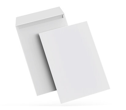 C4 Envelope Mockup Isolated on White Background for Business Stationery