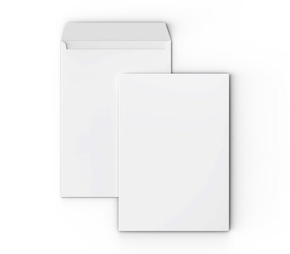 C4 Envelope Mockup Isolated on White Background for Business Stationery