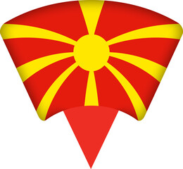 North Macedonia Flag Map Pin