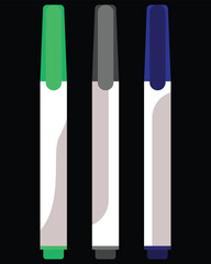 Obraz premium Bright Multicolor Felt Tip and Fineliner Pens Collection Isolated on White Background 