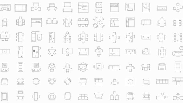 A collection of various icons isolated on transparent background