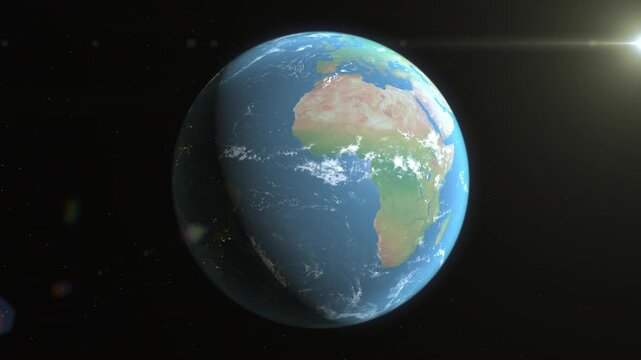 Location and map of Republic of the Congo on the surface of the earth at day.