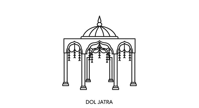 Traditional indian pavilion structure intricate architectural design ornate details festive celebration symbol dol jatra monument design