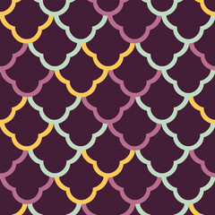 Mid-Century Modern Art Deco Fan Pattern red © siripan