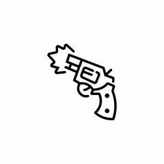 firing handgun revolver icon sign vector