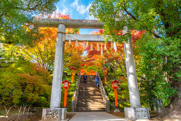東京都新宿区 秋の早稲田、穴八幡宮 二の鳥居