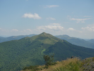 View of the meadows in the Bieszczady Mountains