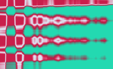 Obraz premium 3D virus particles attacking cells in medical illustration with red and green neon glow on digital background