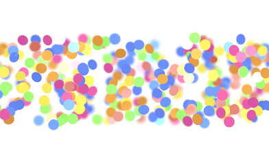 Festive and colorful confetti scattered against a clean white backdrop, perfect for birthday celebrations, parties, and