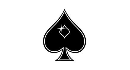 Fototapeta premium Elegant spade symbol with a sparkling embellishment in sleek monochrome illustration