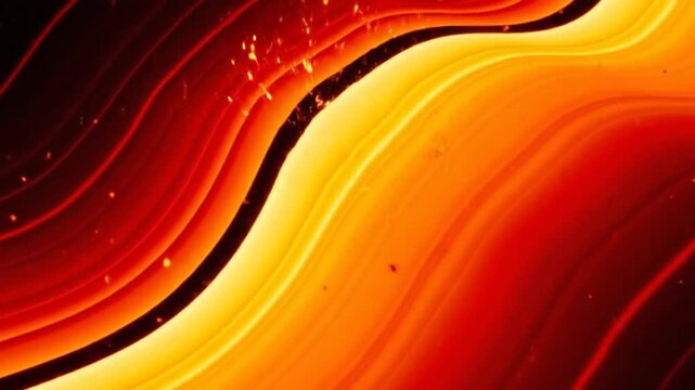 Abstract Fluid Art - Dynamic Waves of Red, Orange, and Yellow.