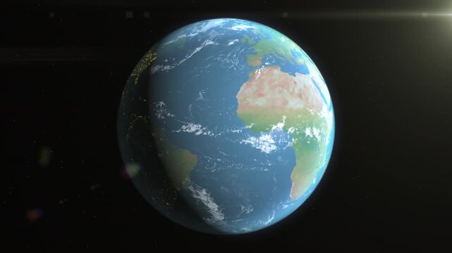Location and map of Denmark on the surface of the earth at day.