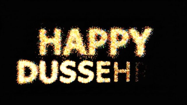 Happy Dussehra Fireworks Celebration Greeting Card.