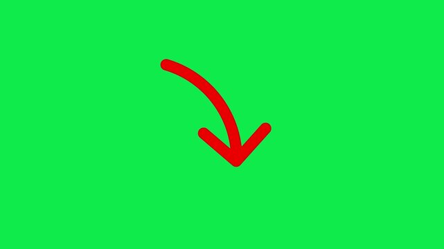 Downward curved arrow direction animation 