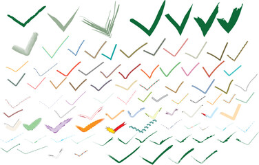 Check Mark Icon Set Multiple Tick Symbol Styles for Approval Validation Checklist and User Interface Design