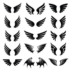 Obraz premium wings vector set