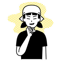 悪巧みをする居酒屋の女性店員