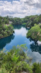Fototapeta premium Zipline at a gorge in Florida