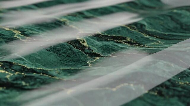 Abstract Green Marble Surface with Water Reflection Video.