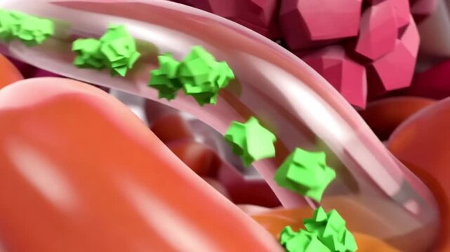 Detailed 3D illustration of human intestines and digestive organs