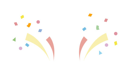 カラフルな紙吹雪の装飾イラスト