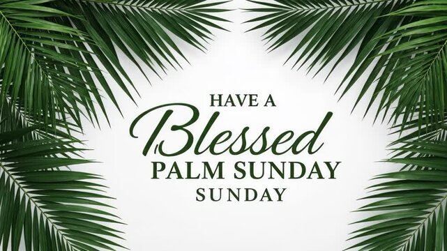 Have a blessed palm sunday greeting with palm leaves