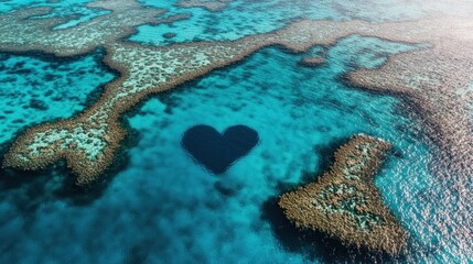 Fototapeta premium Heart Reef Great Barrier Reefs Hidden Gem.