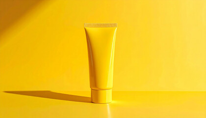 Minimal Skincare Tube Mockup with Bright Pastel Background and Clean Cosmetic Branding Style