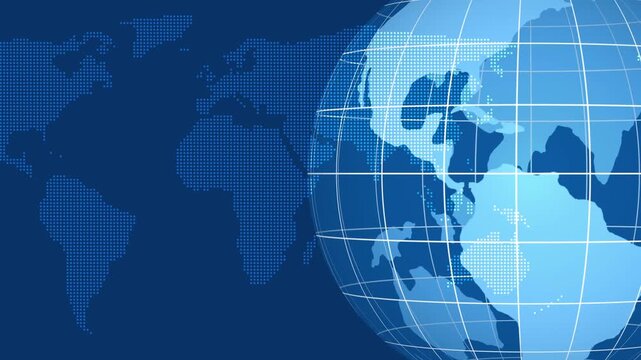 Digital globe earth map news background animation