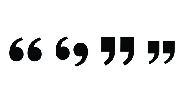 A close-up view of various quotation marks and apostrophes in different fonts Vector