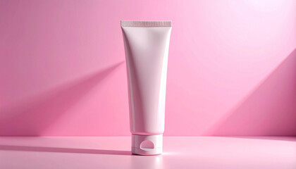 Minimal Skincare Tube Mockup with Bright Pastel Background and Clean Cosmetic Branding Style