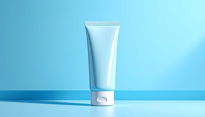 Minimal Skincare Tube Mockup with Bright Pastel Background and Clean Cosmetic Branding Style