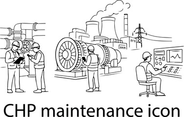 Obraz premium set of icons of scenes of repair stages of heating systems, icons for social networks, thematic packaging or stickers