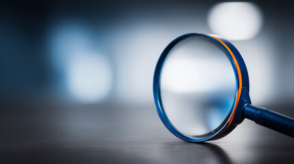 Magnifying glass on desk representing investigation and detailed analysis