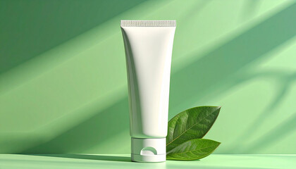 Minimal Skincare Tube Mockup with Bright Pastel Background and Clean Cosmetic Branding Style